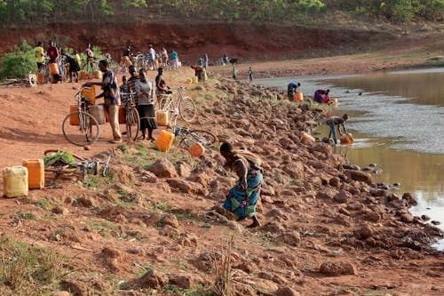 Community water source — water is available but remains untreated